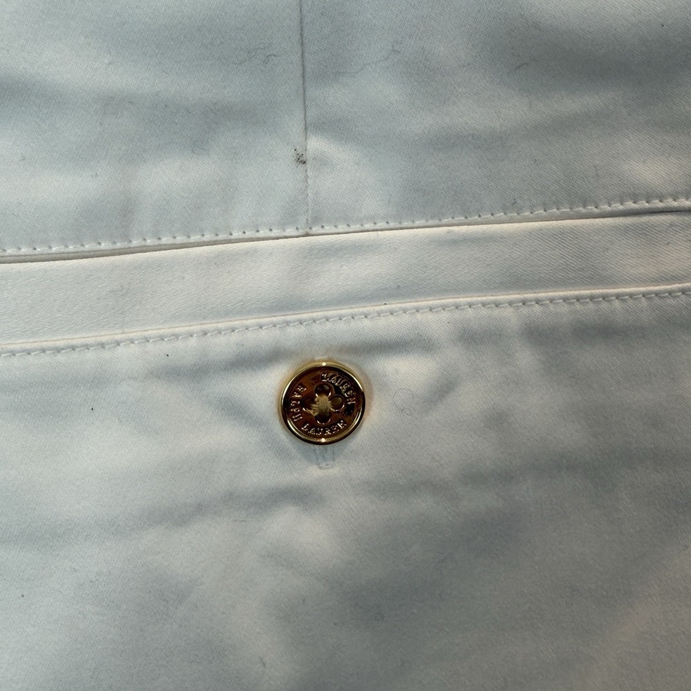 NWT Lauren Ralph Lauren White Cotton Stretch Preppy Bermuda Golf Shorts Size 12 - Picture 5 of 9